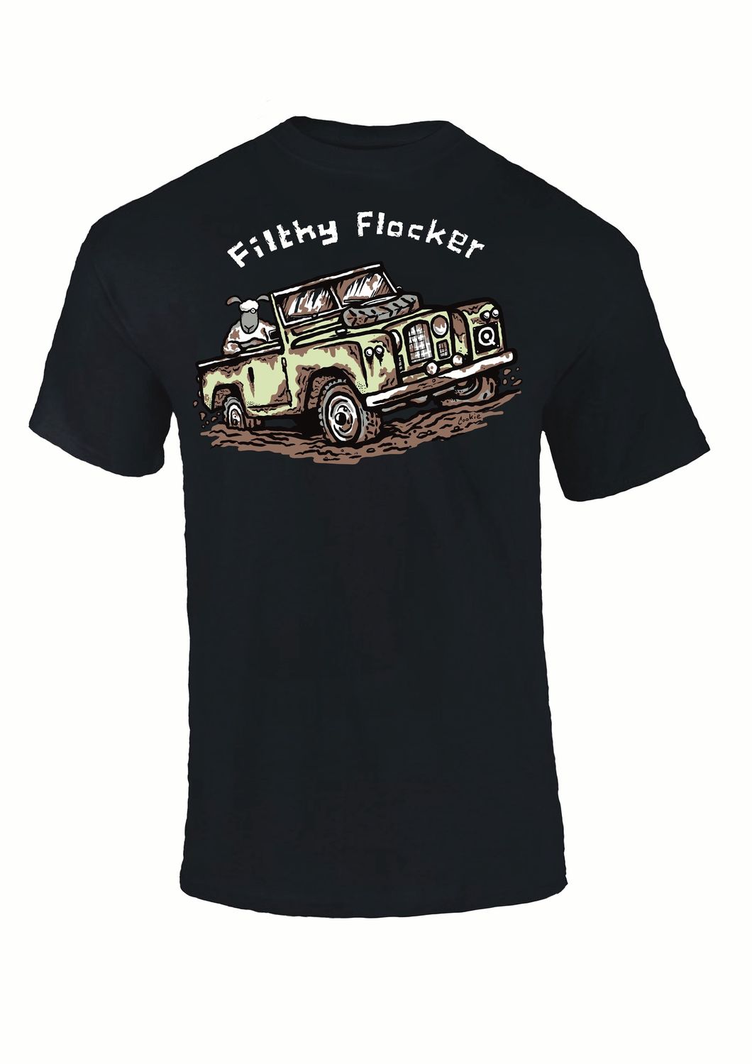 Filthy Flocker | Funny T-Shirt | Flockers, Colour: Black, Size: XS