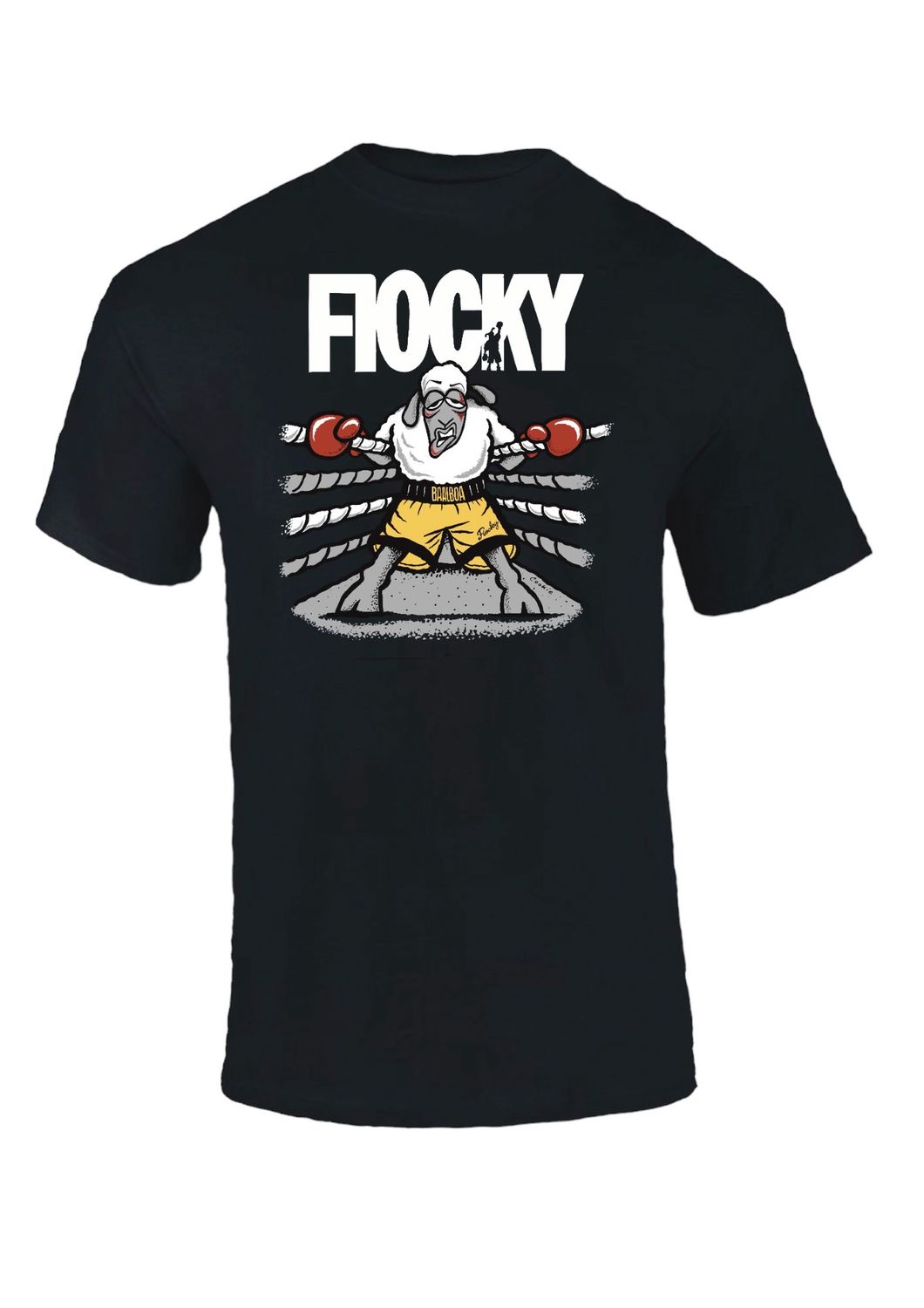 Flocky | Funny T-Shirt | Flockers, Colour: Black, Size: 5XL