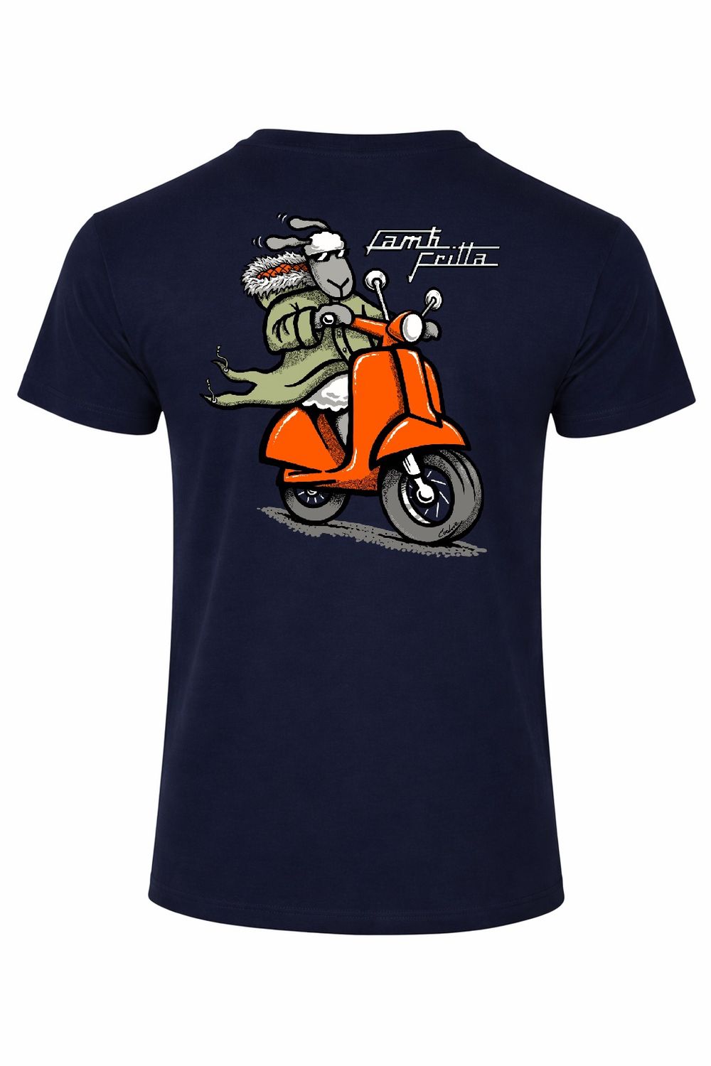 Flockers T-Shirt  | Lamb Fritta, Colour: Navy, Size: XS