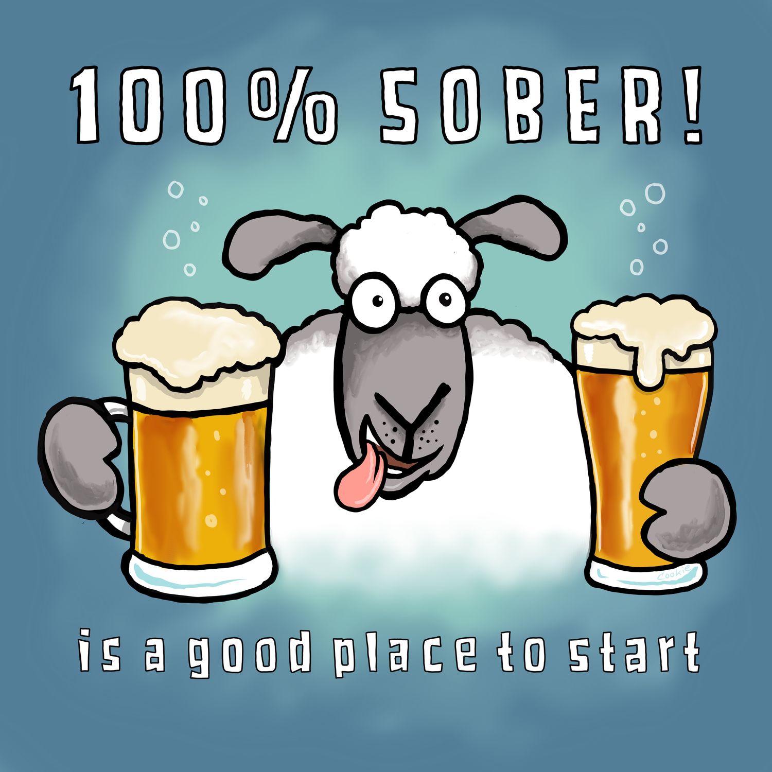 100% Sober Metal Signs | Man Cave, Garage &amp; Bar Signs | Baaad Flockers®