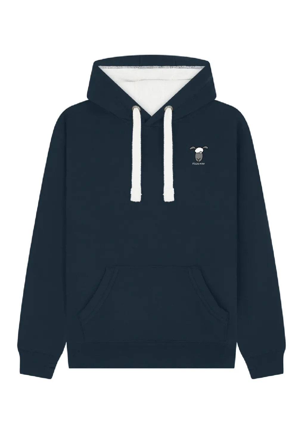 The Ewe | Rugged Hoodie | Flocker, Colour: French Navy, Size: XS