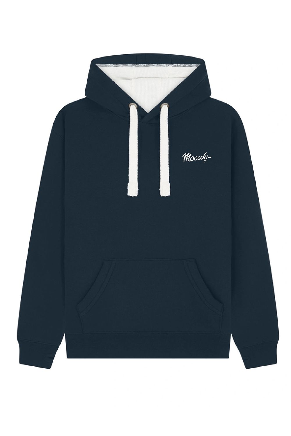 Mooody Diva Full-Zip Hoodie | 6 Funny Cow Faces | Baaad Flockers®, Colour: French Navy, Size: XS