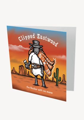Clipped Eastwood Card | Funny Sheep & Farming Card | Baaad Flockers® Clipped Eastwood Card | Funny Sheep & Farming Card | Baaad Flockers®