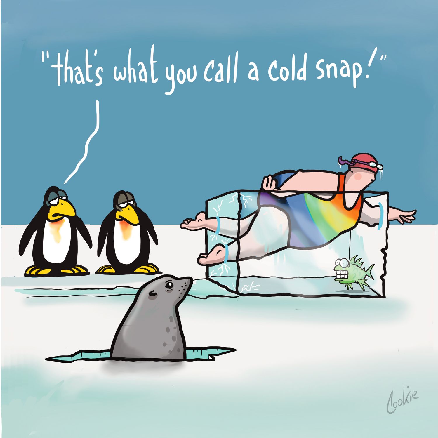 Cold Snap Card | Funny Cold Water &amp; Winter Swimming Card | Baaad Flockers®