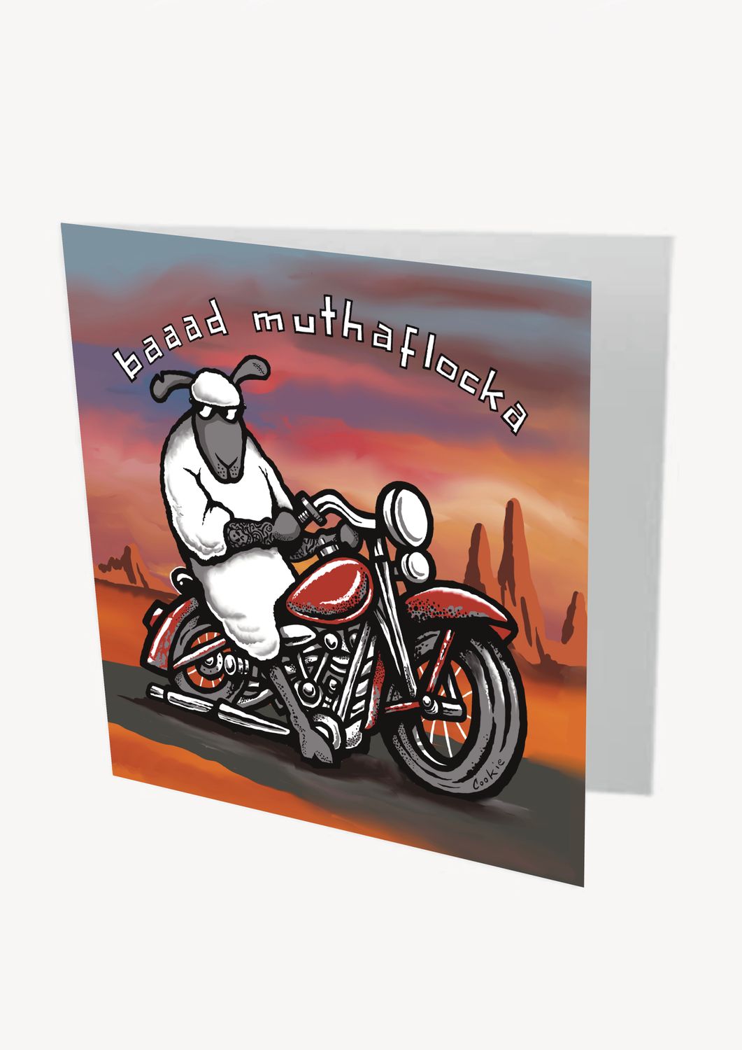 Baaad Muthaflocka Card | Funny Motorbike &amp; Biker Card | Baaad Flockers®