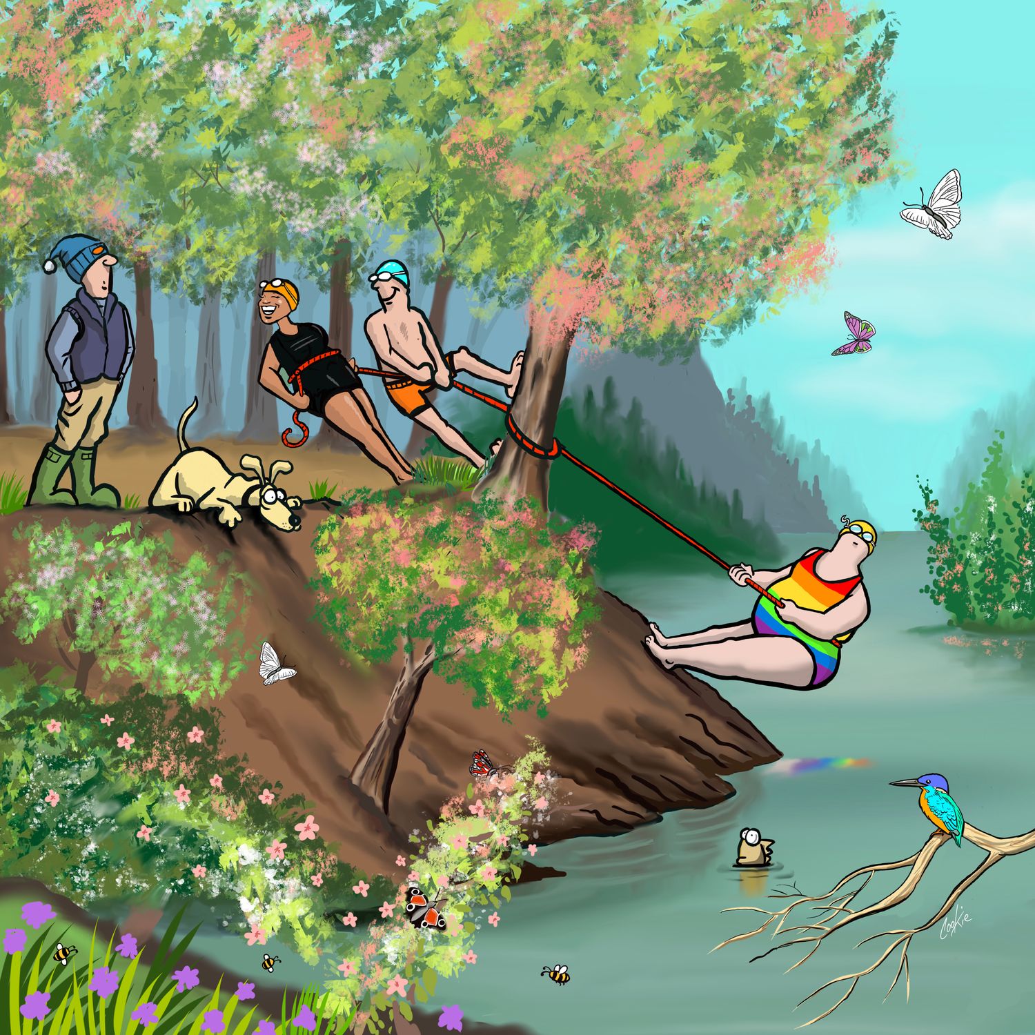 Spring Fever Card | Wild Swimming &amp; Spring Adventure Card | Baaad Flockers®