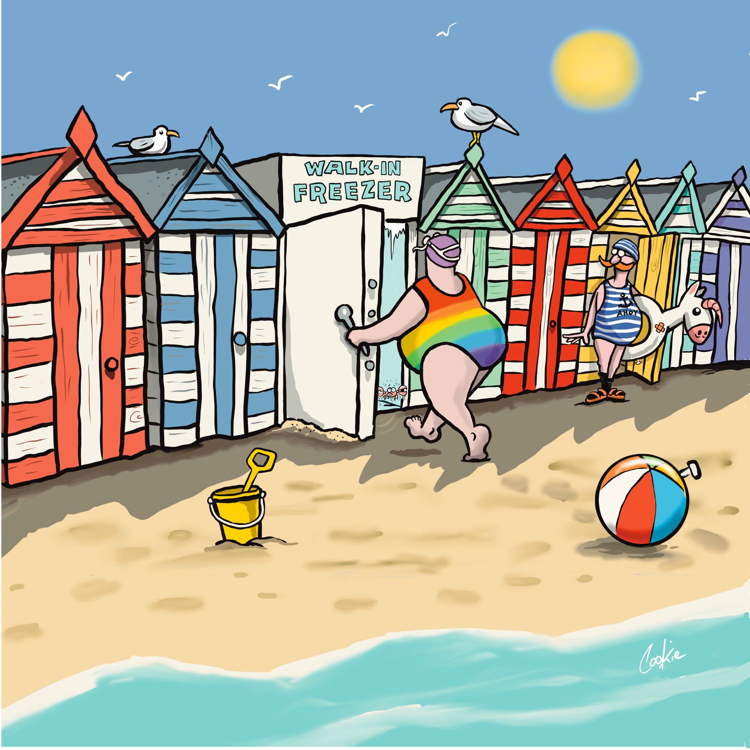 Summer Freeze Card | Funny Summer Wild Swimming Card | Baaad Flockers®