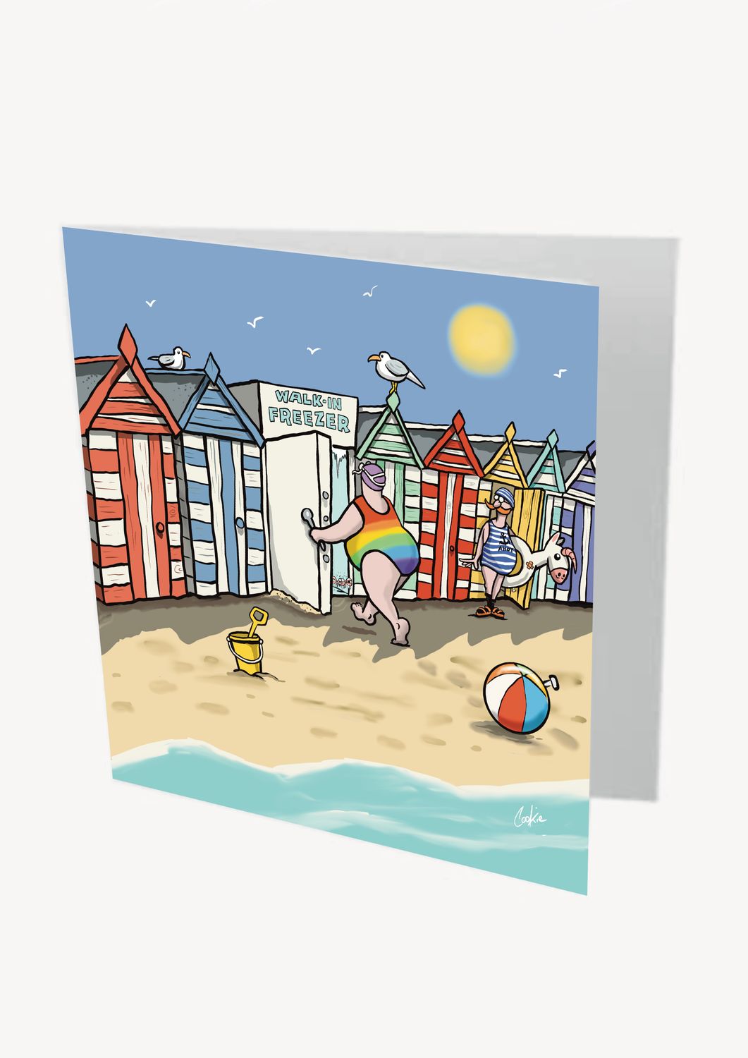 Summer Freeze Card | Funny Summer Wild Swimming Card | Baaad Flockers®