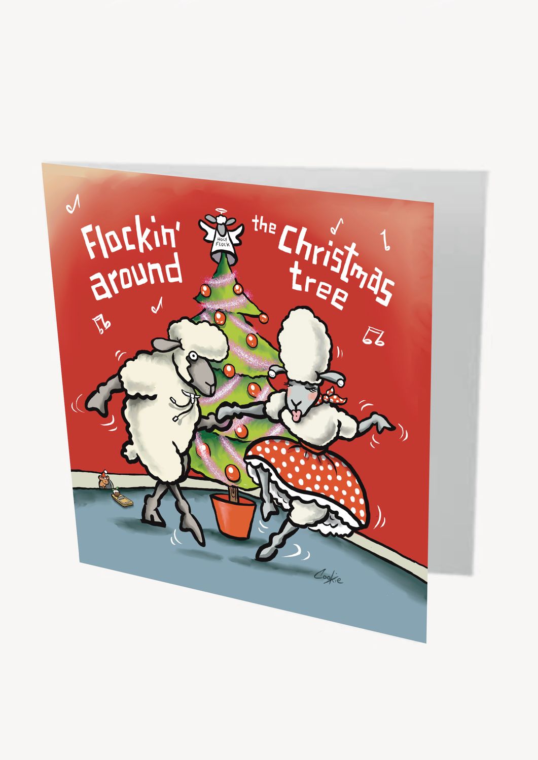 Flockin' Around The Christmas Tree Card | Funny Christmas Card | Baaad Flockers®