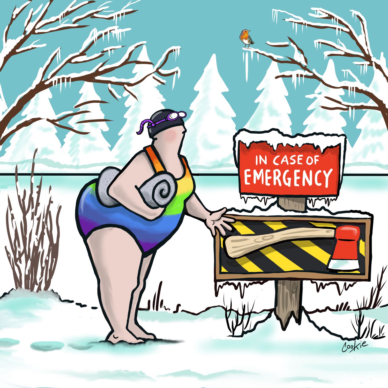 Emergency Axe Card | Funny Ice Swimming &amp; Cold Water Card | Baaad Flockers®