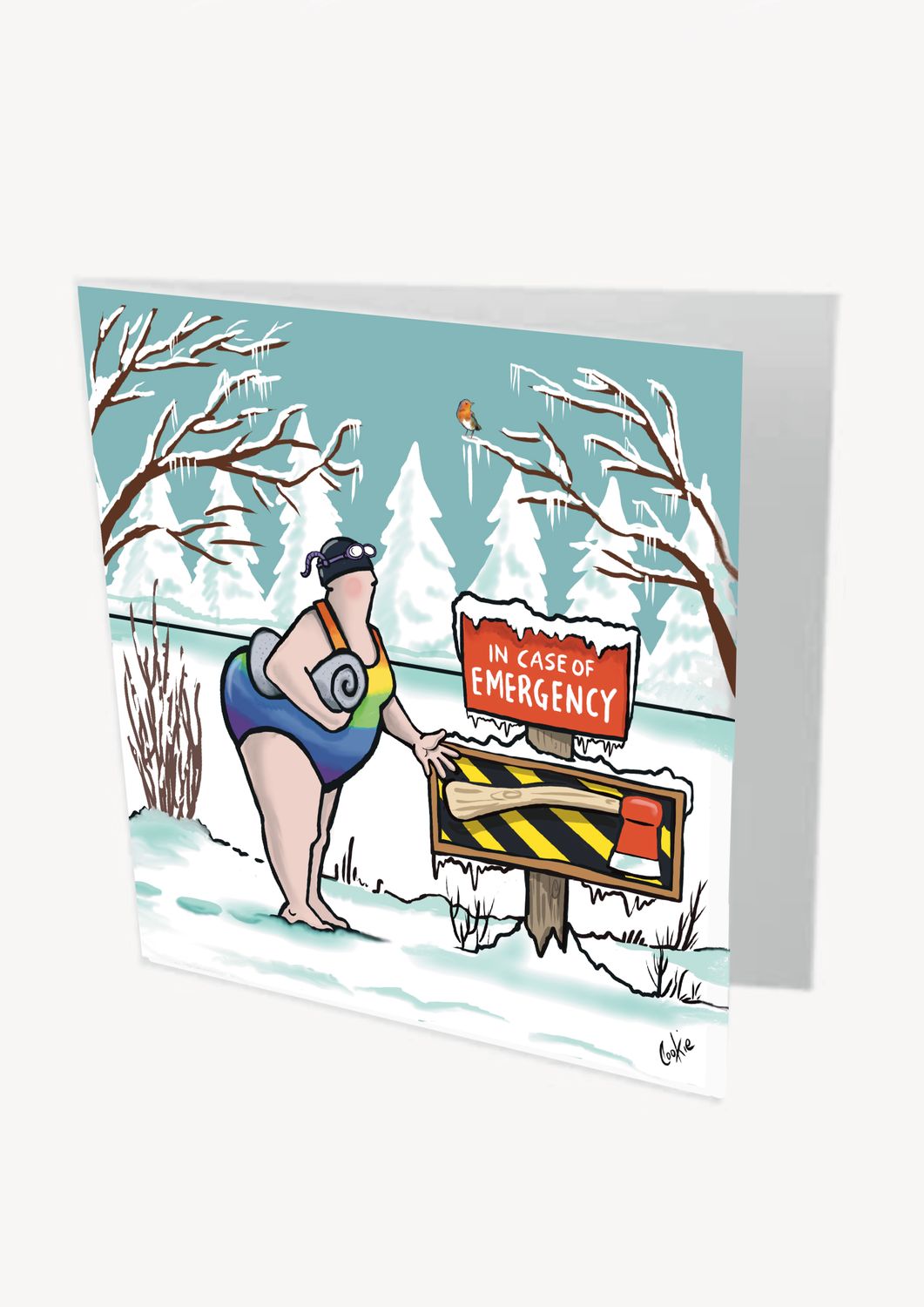 Emergency Axe Card | Funny Ice Swimming &amp; Cold Water Card | Baaad Flockers®