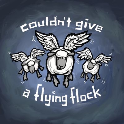 Flockers Blank Greetings Card | Couldn't Give A Flying Flock