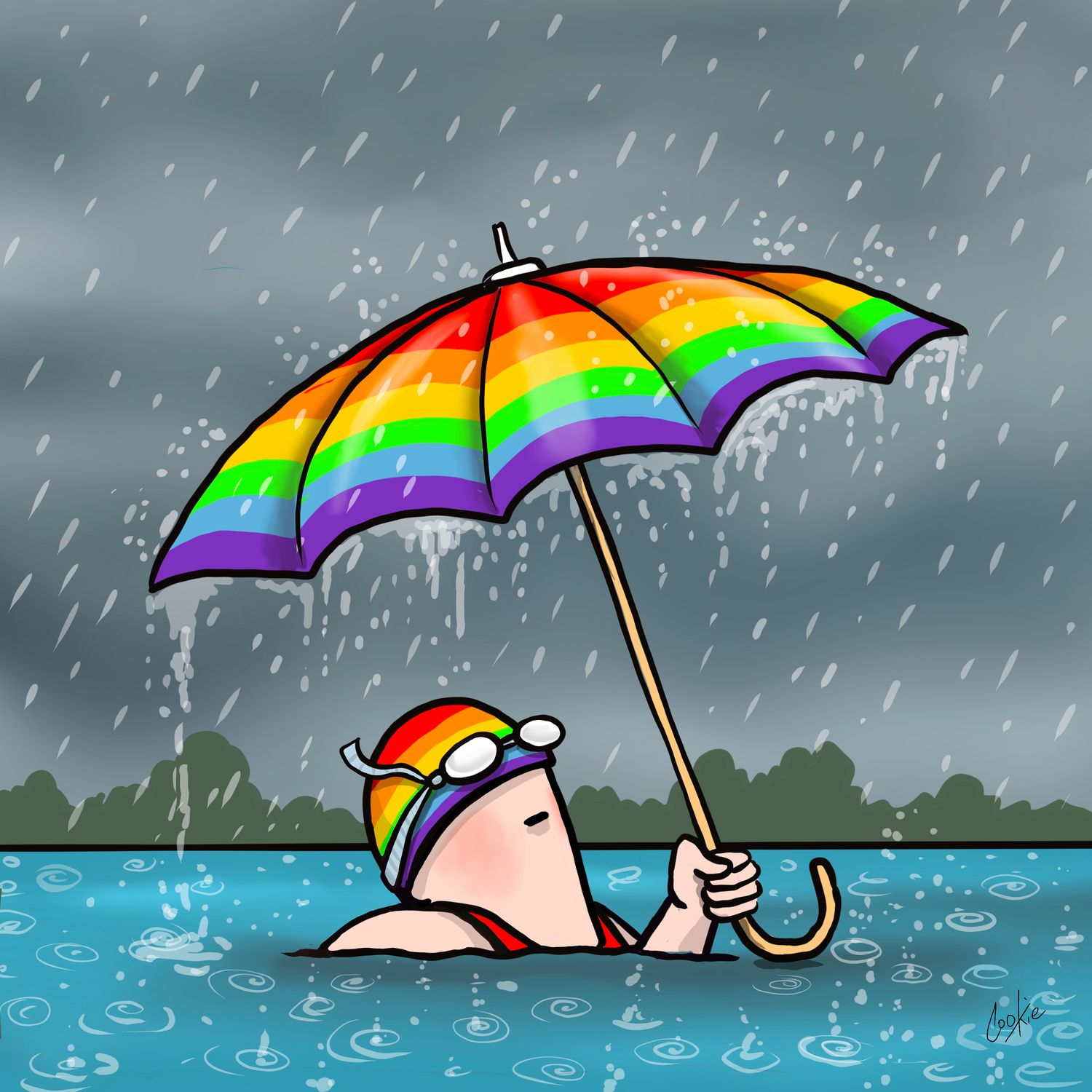 Wet As It Gets Card | Funny Wild Swimming Greeting Card | Baaad Flockers®