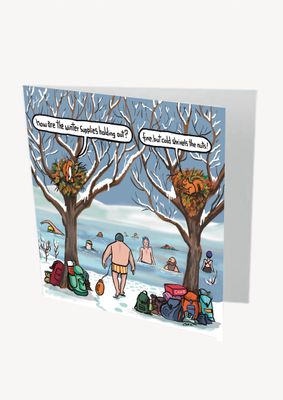 Shrivelled Nuts! Card | Funny Rude Wild Swimming Card | Baaad Flockers®