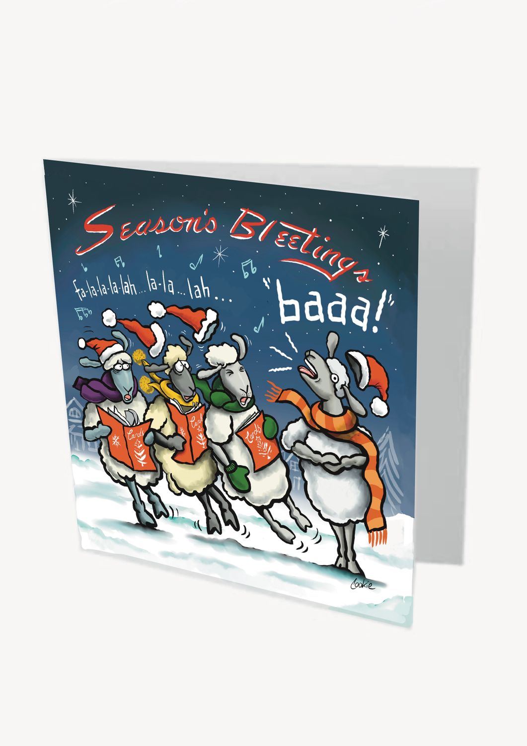 Season’s Bleetings Christmas Card | Funny Sheep Christmas Card | Baaad Flockers®