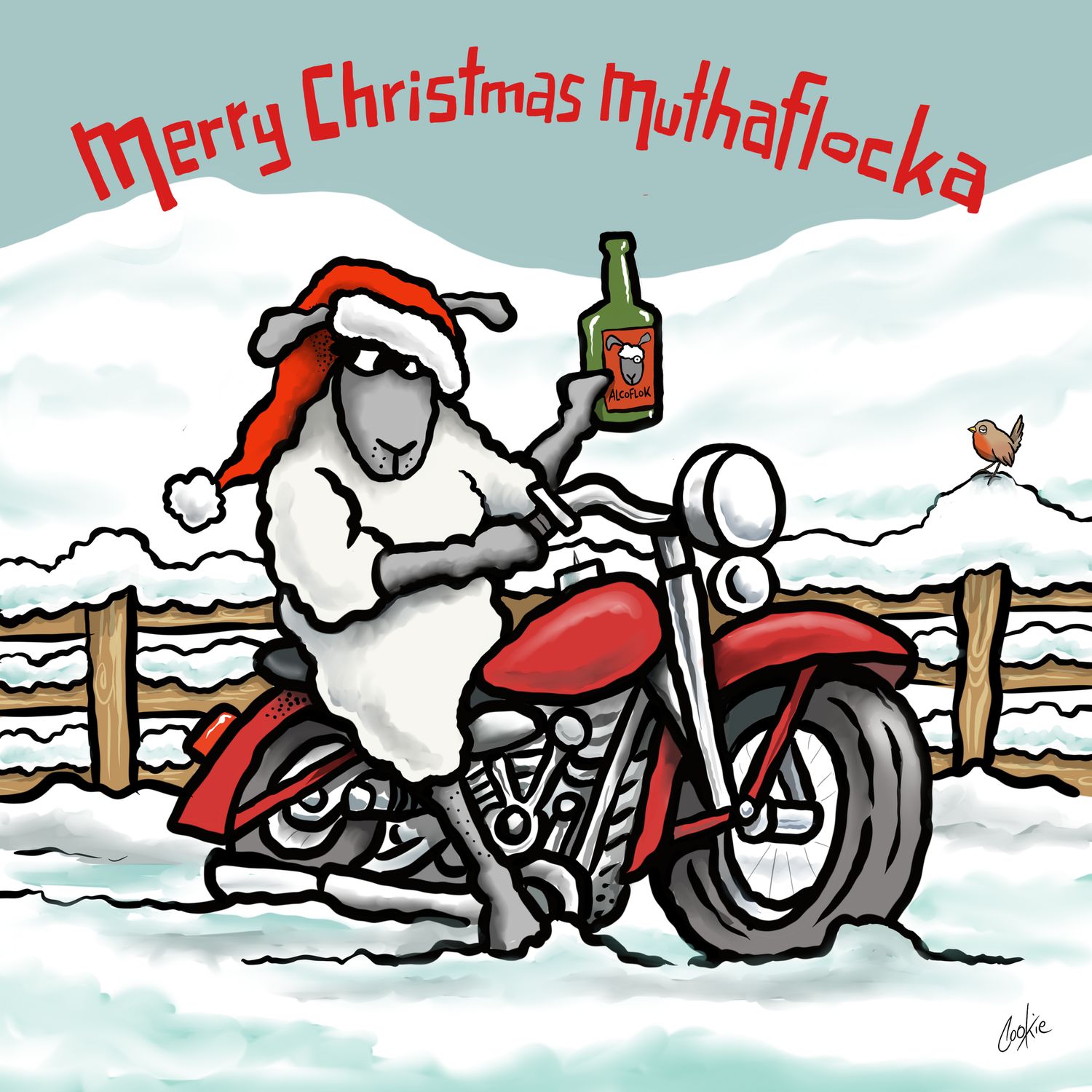 Flockers Christmas Card | Merry Christmas Muthaflocka