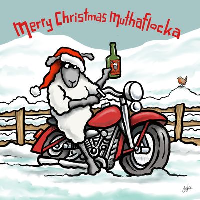 Flockers Christmas Card | Merry Christmas Muthaflocka
