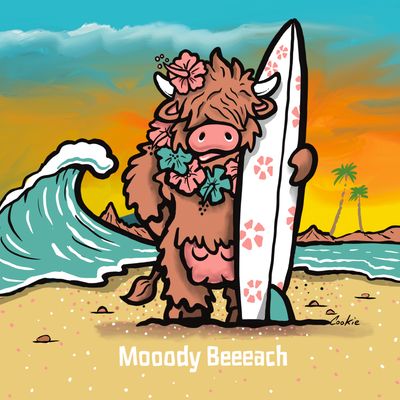 Mooody Beeeach | Metal l Man Cave Sign | Flocker