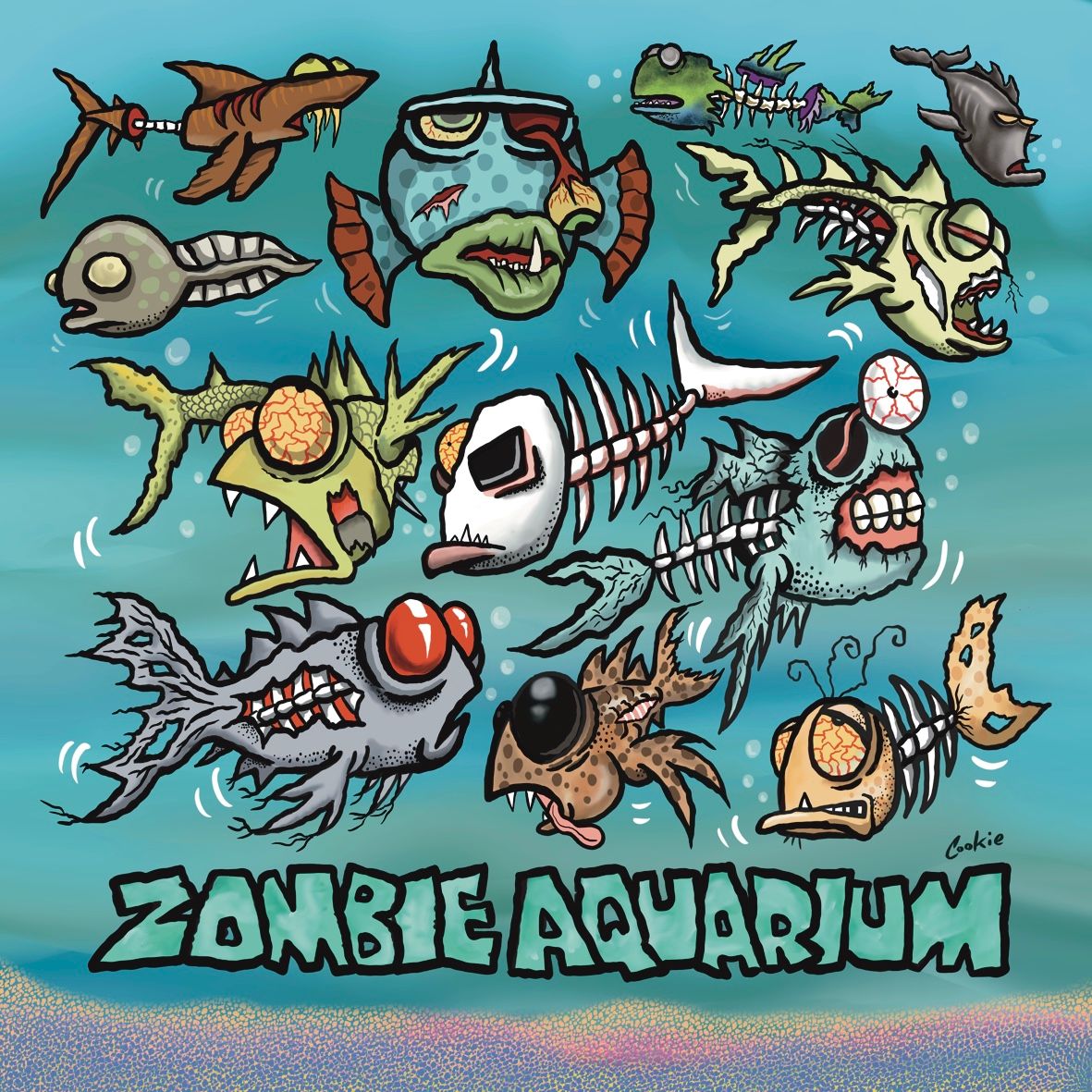Zombie Aquarium Metal Sign |Funny Fish Wall Decor | Baaad Flockers®