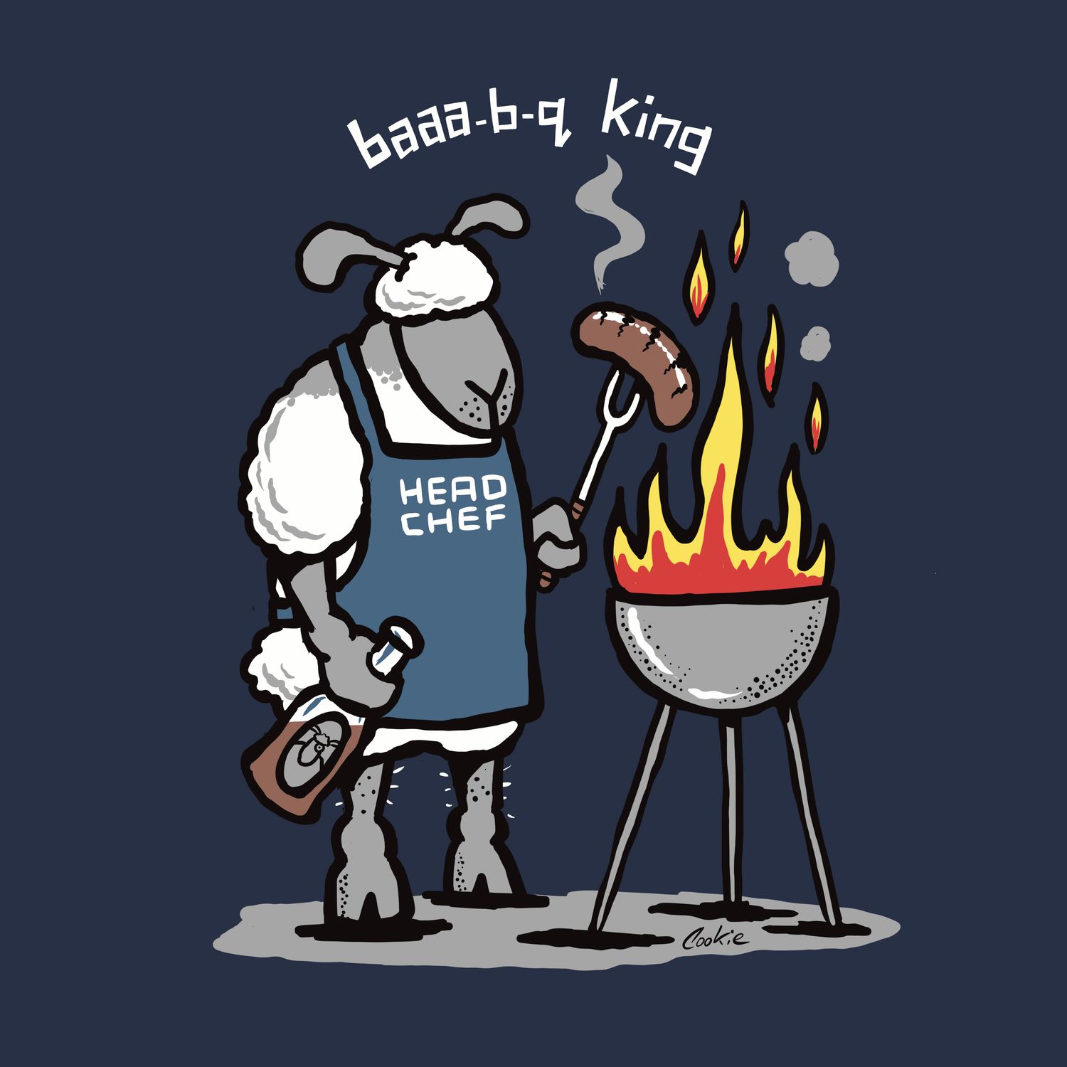 Baaa-B-Q King Metal Sign | Funny BBQ &amp; Garden Bar Sign | Baaad Flockers®