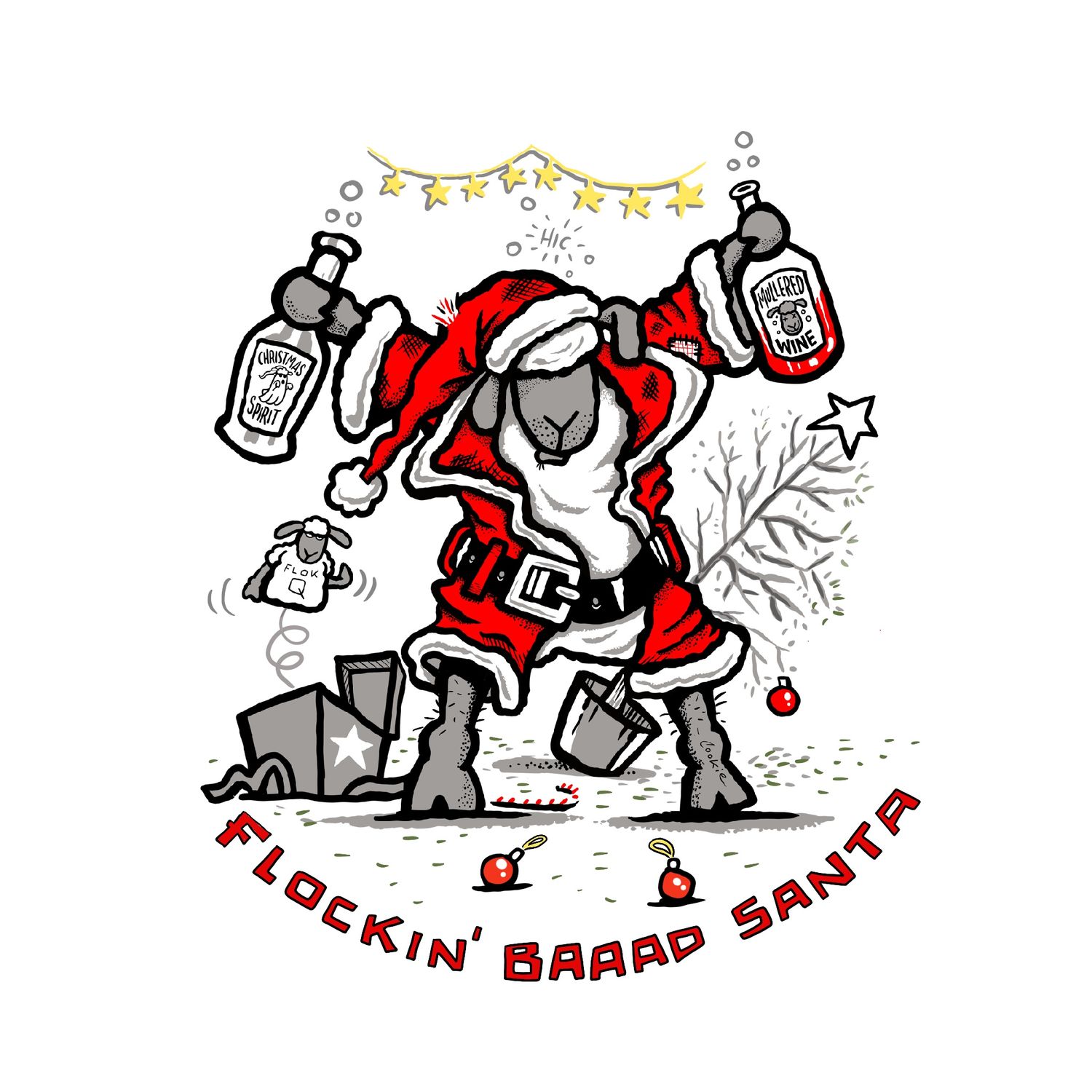 Flockin Baaad Santa 2022 Edition  | Christmas Wall Decor | Baaad Flockers®