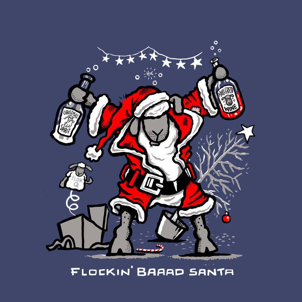 Baaad Santa 2023 Edition Metal Sign | Funny Christmas Sign | Baaad Flockers®