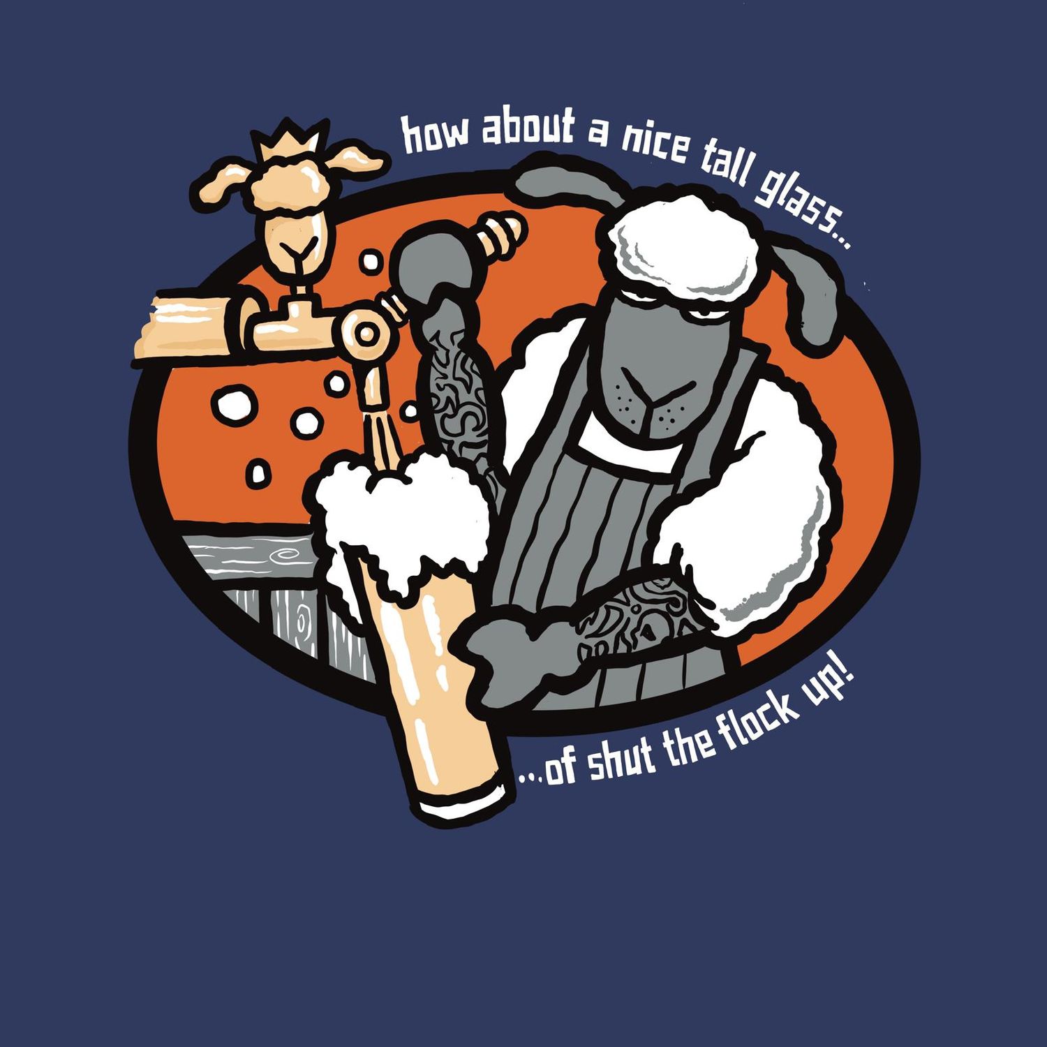 How About A Nice Tall Glass Metal Sign | His / Her Cave &amp; Funny Bar Gift | Baaad Flockers®