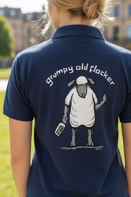 Grumpy Old Flocker Polo Shirt | Funny Dad &amp; Grandad Polo | Baaad Flockers®