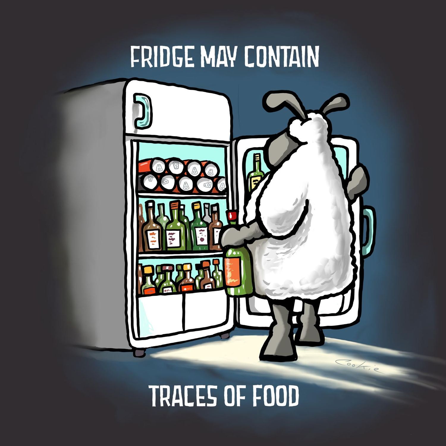 Fridge May Contain Traces of Food Metal Sign | Funny Kitchen Gift | Baaad Flockers®