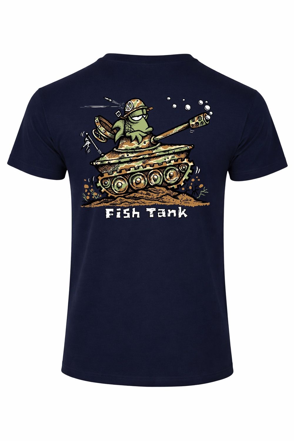 Fish Tank | Retro T-Shirt | Flockers, Colour: Black, Size: XS