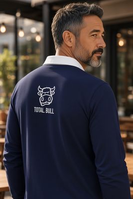 Total Bull® Long Sleeve Rugby Shirt | Heavyweight Embroidered Cotton Top