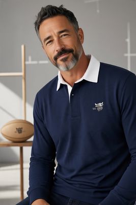 Total Bull® Long Sleeve Rugby Shirt | Heavyweight Embroidered Cotton Top
