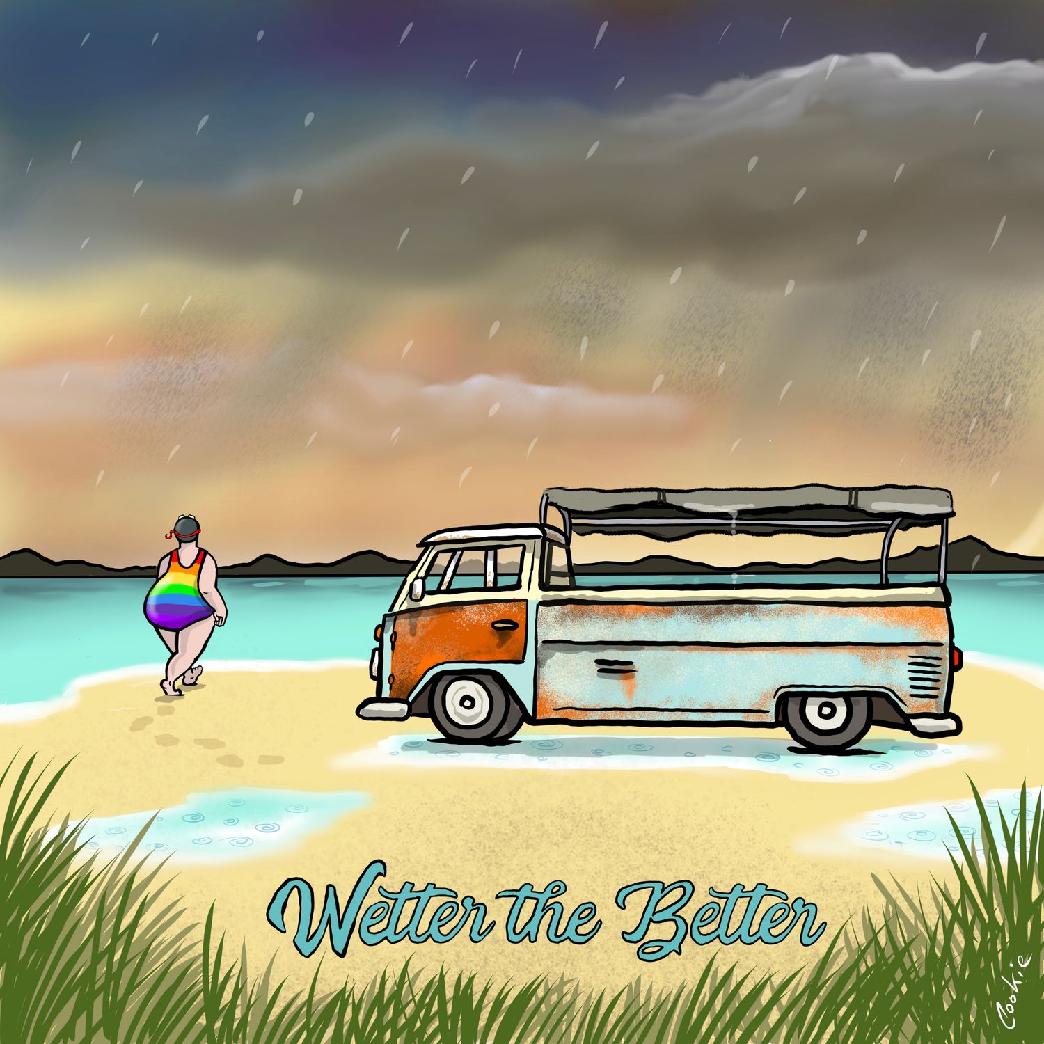 Wetter the Better Card | Funny Wild Swimming Greeting Card | Baaad Flockers®