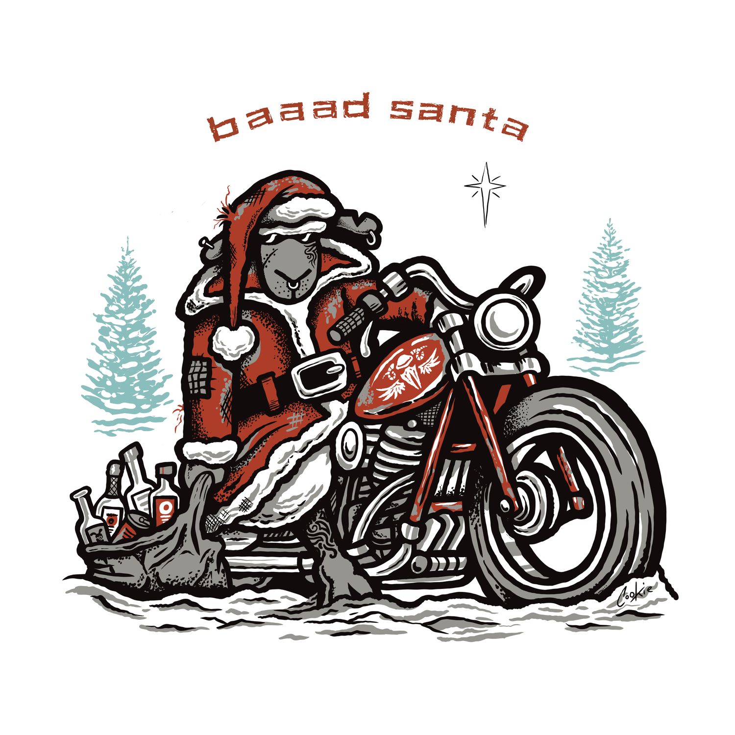 Baaad Santa Christmas Card | Funny Santa &amp; Sheep Card | Baaad Flockers®