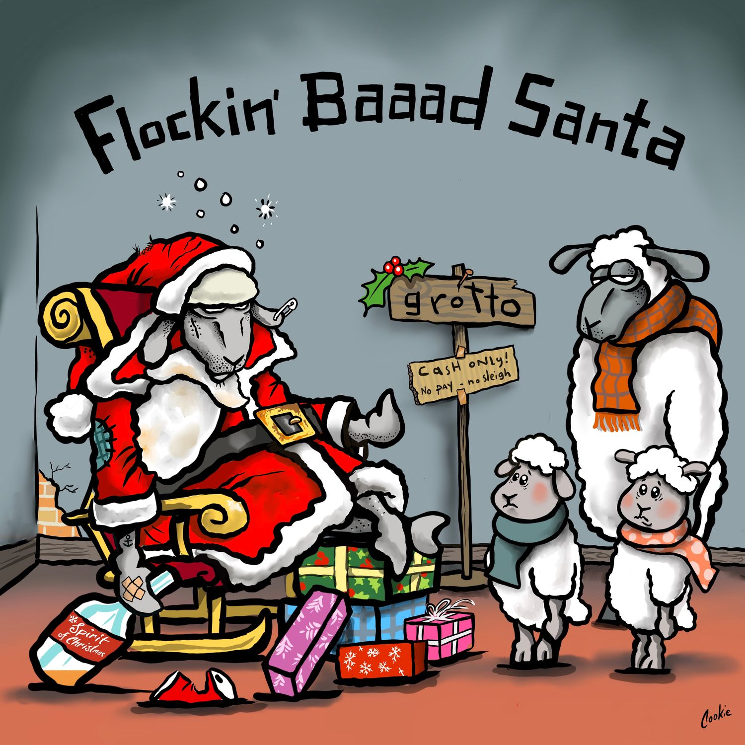 Baaad Santa’s Grotto Card | Funny Santa Christmas Card | Baaad Flockers®