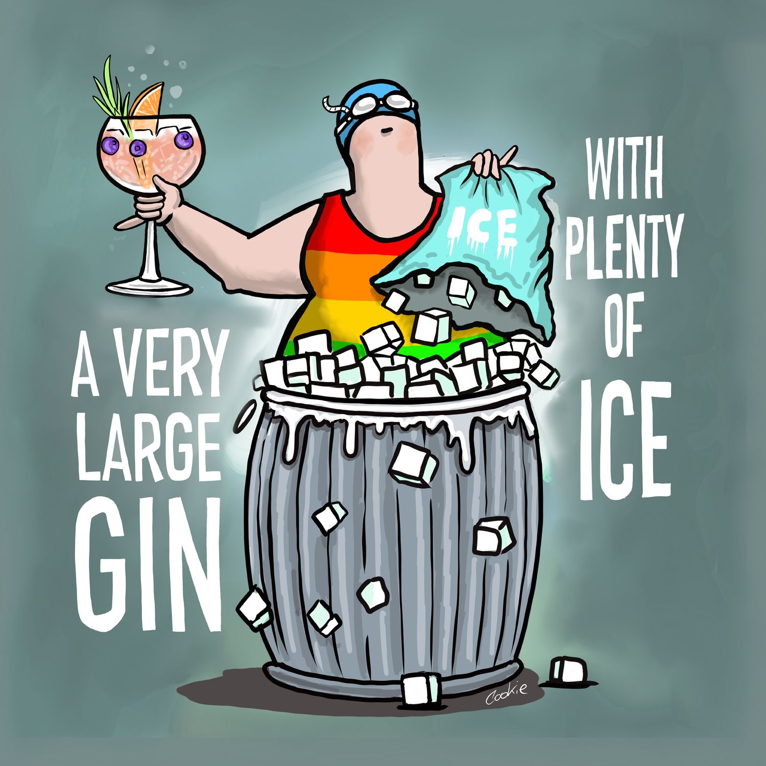 A Very Large Gin Metal Sign | Wild Swimming &amp; Plunge Tank Gift | Kimmer