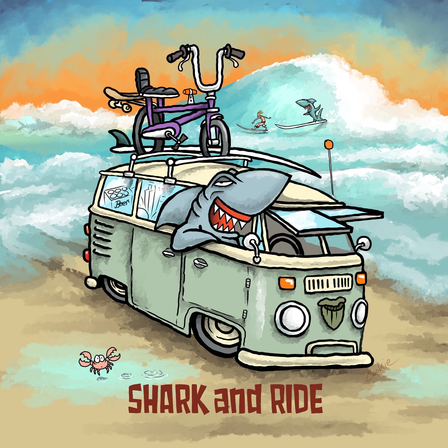 Cookie Classics Metal Sign | Shark 'n' Ride