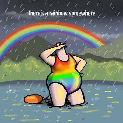 Kimmer Metal Sign | There's A Rainbow Somewhere