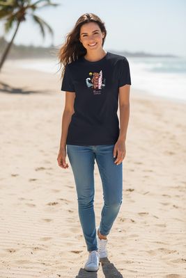 Mooody Beeeach T-Shirt | Funny Beach Cow Tee | Baaad Flockers®