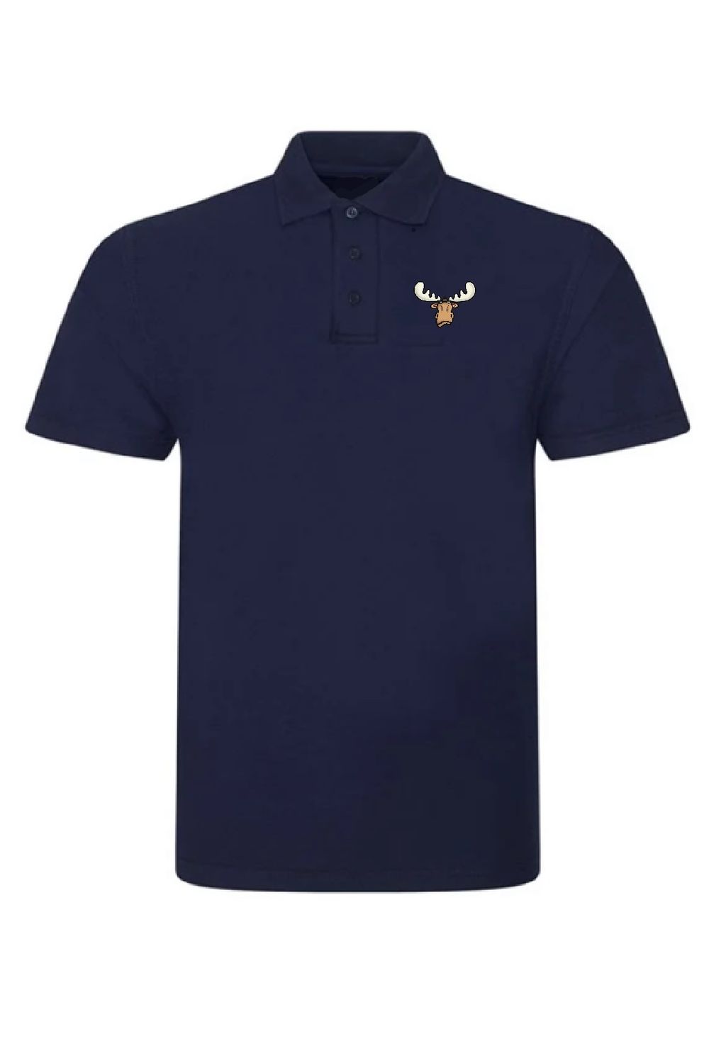 Mad Moose® Polo Shirt | Funny Moose &amp; Outdoor Adventure Clothing, Colour: Navy, Size: XS