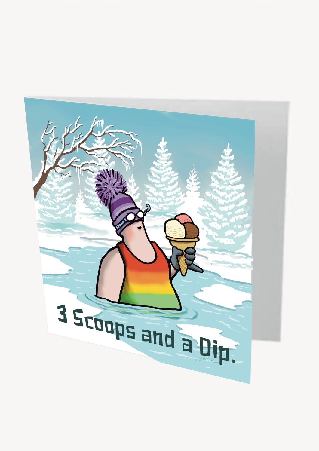 3 Scoops and a Dip Card | Funny Wild Swimming Card | Baaad Flockers®