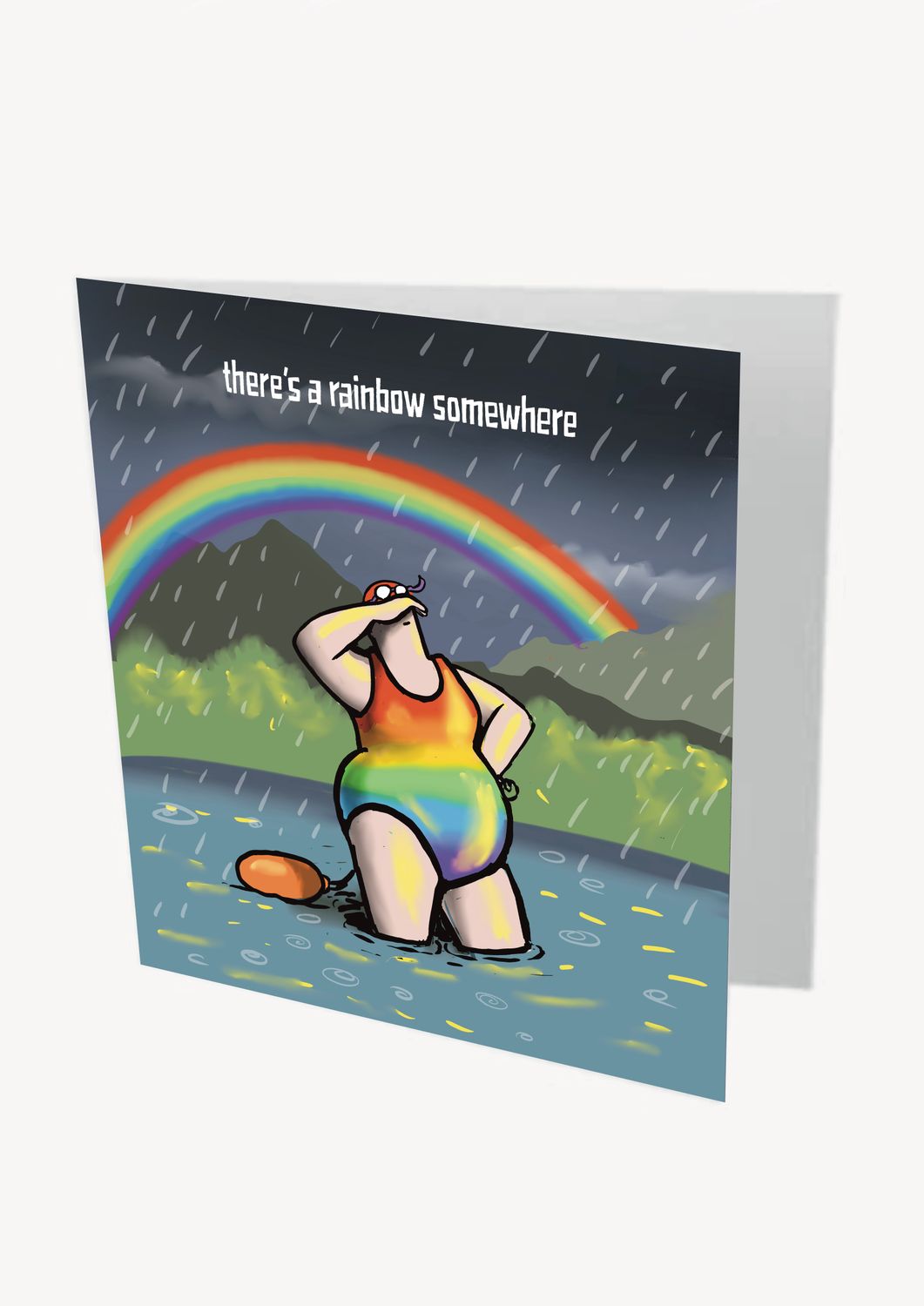 There Is A Rainbow Somewhere Card | Wild Swimming Encouragement Card | Baaad Flockers®