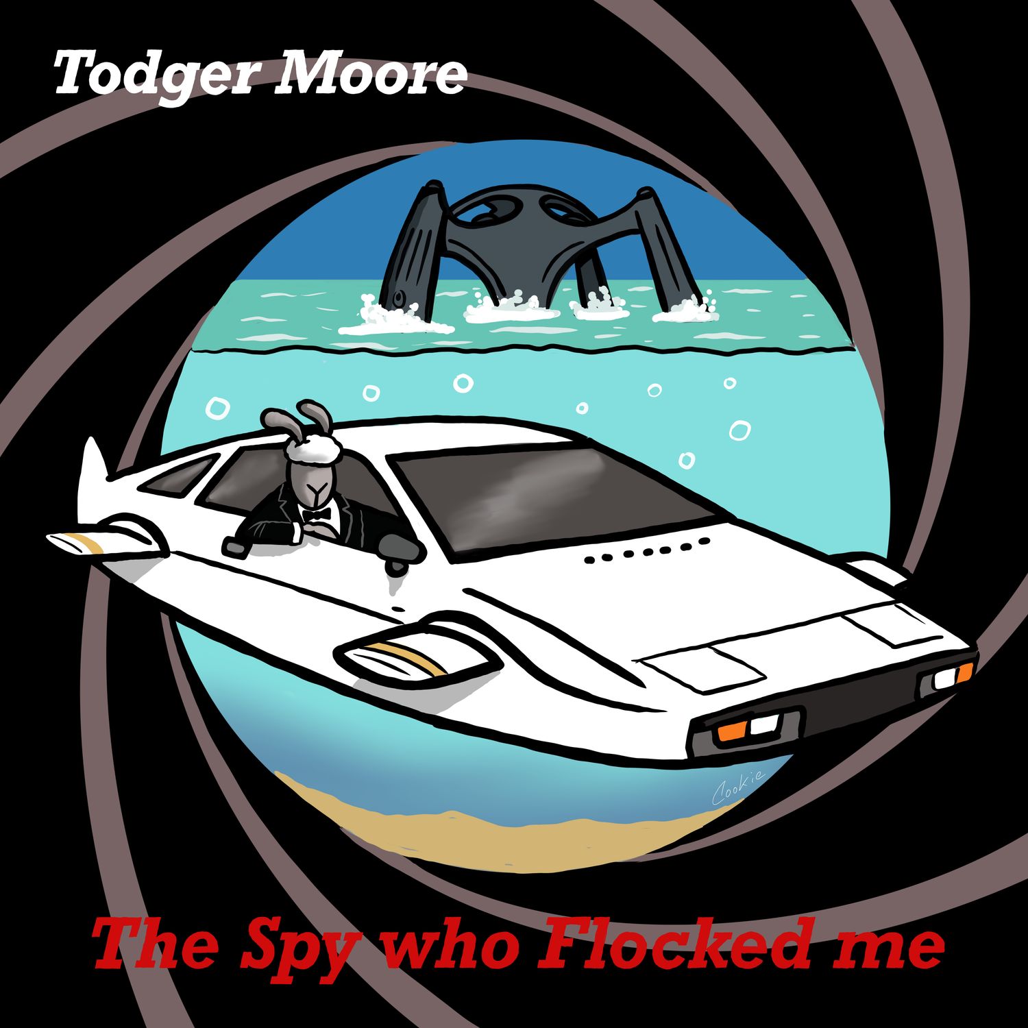 Todger Moore Metal Sign | Funny Retro Spy &amp; Sheep Gift | Baaad Flockers®