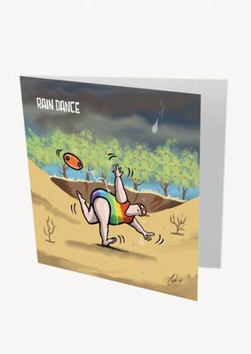 Rain Dance Wild Swimming Card | Cold Water Swimmer Greeting Card | Kimmer
