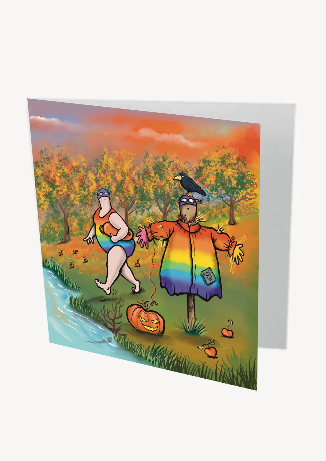 Halloween Card | Funny Wild Swimming Halloween Card | Baaad Flockers®