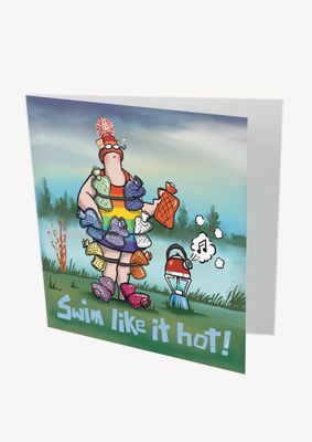 Swim Like It Hot Card | Funny Wild Swimming Greeting Card | Baaad Flockers®