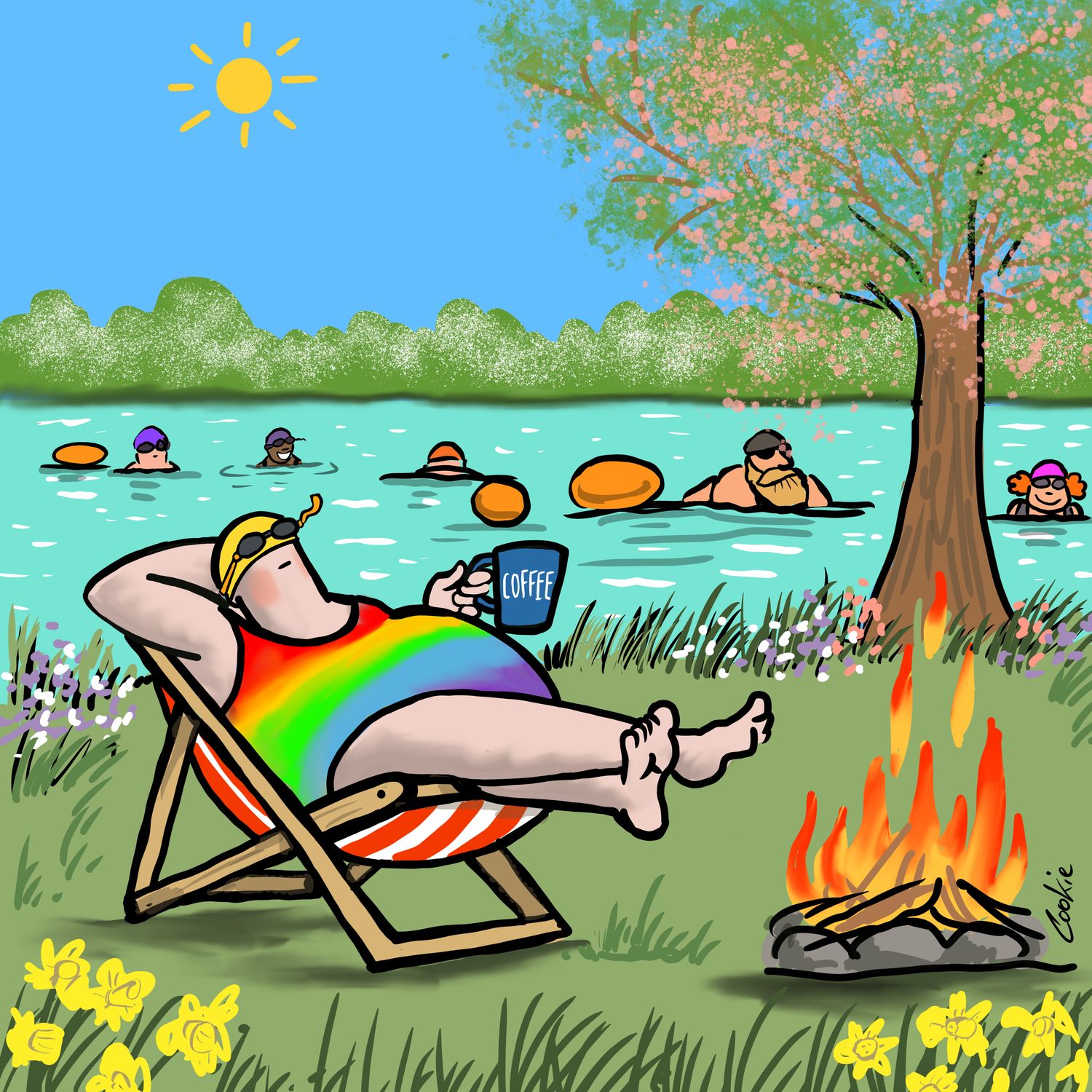 Height of Summer Card | Wild Swimming Summer Greeting Card | Baaad Flockers®