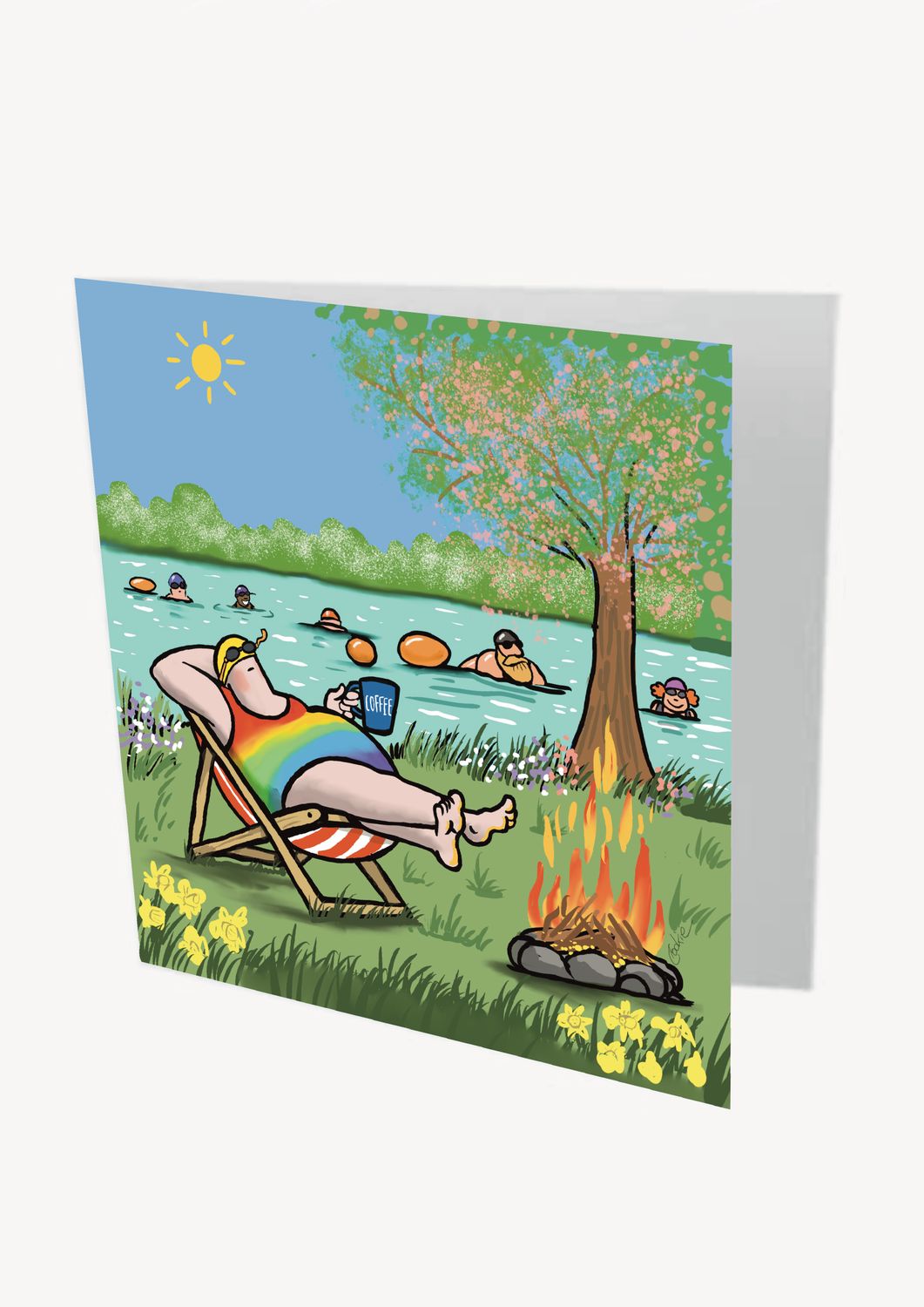 Height of Summer Card | Wild Swimming Summer Greeting Card | Baaad Flockers®