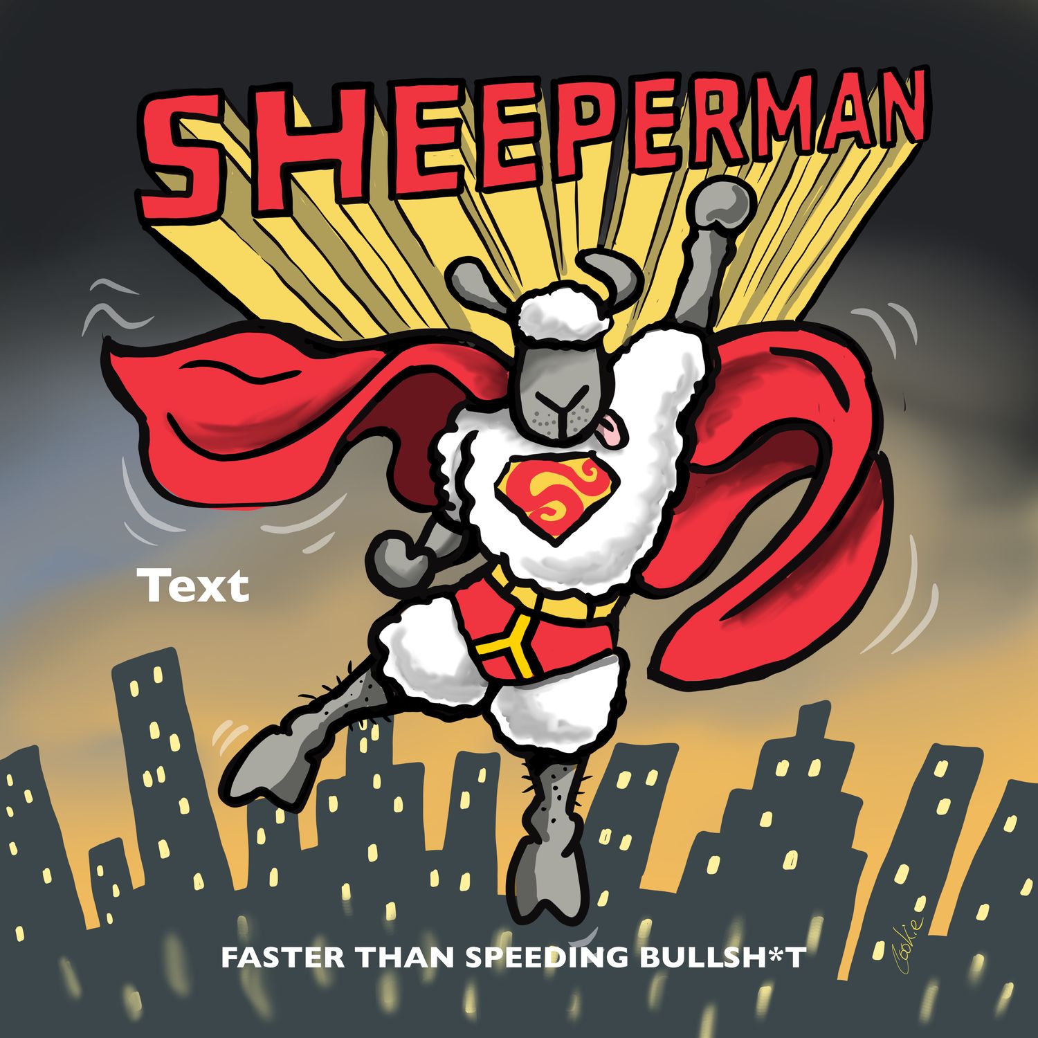 Sheeperman Metal Sign | Funny Superhero Sheep &amp; Man Cave Gift | Baaad Flockers®