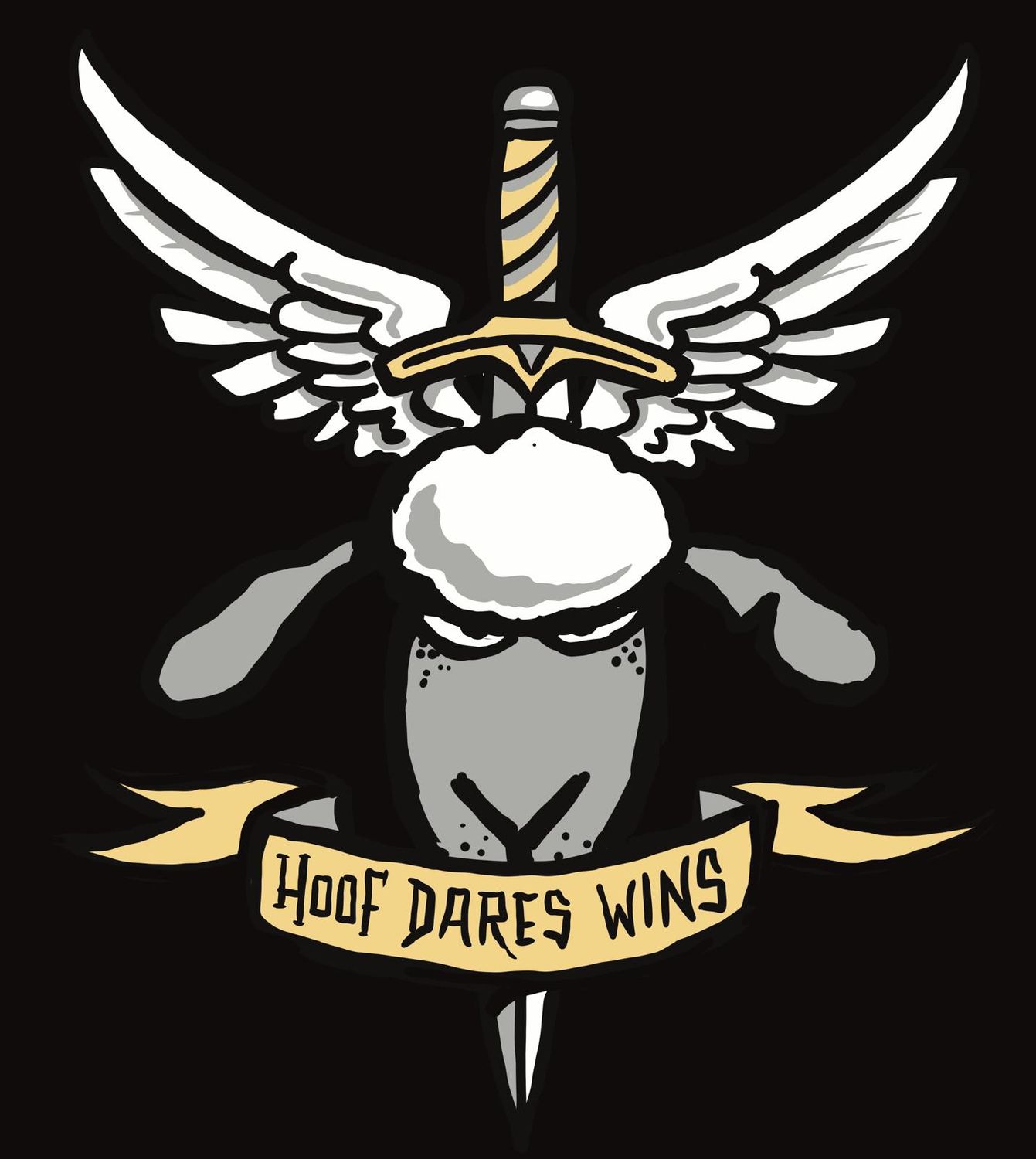 Hoof Dares Wins Metal Sign | Funny Badge of Honour Gift | Baaad Flockers®